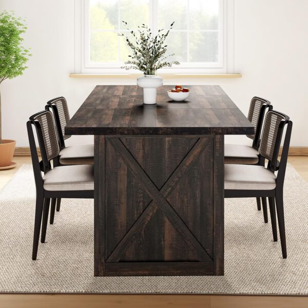 YITAHOME 70.8" Large Farmhouse Dining Table for 6 to 8 People, Rustic Style Wood Dinner Table, Rectangular Dining Table for Kitchen, Dining Room & Living Room - Image 6