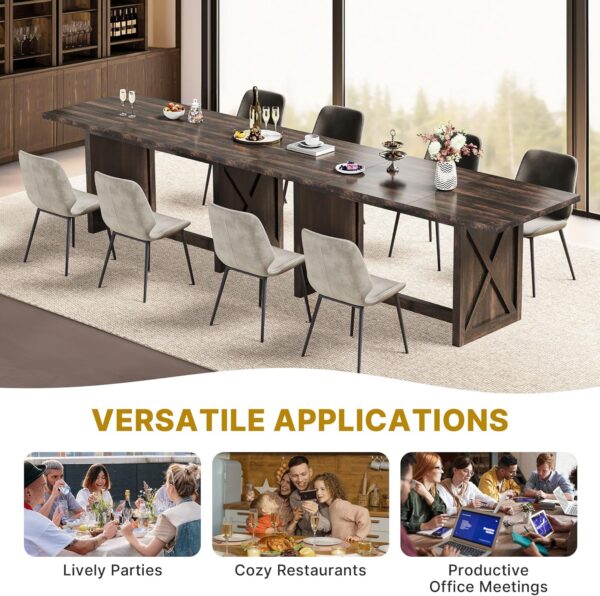 YITAHOME 70.8" Large Farmhouse Dining Table for 6 to 8 People, Rustic Style Wood Dinner Table, Rectangular Dining Table for Kitchen, Dining Room & Living Room - Image 5