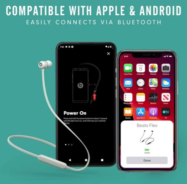 Beats Flex Wireless Earbuds - Apple W1 Headphone Chip, Magnetic Earphones, Class 1 Bluetooth, 12 Hours of Listening Time, Built-in Microphone - Smoke Gray - Image 3