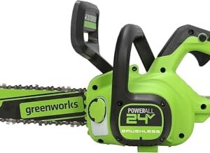 Greenworks 24V 12" Brushless Cordless Compact Chainsaw (Great For Storm Clean-Up, Pruning, and Firewood / 125+ Compatible Tools), Tool Only