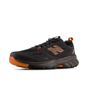 New Balance Men's 410 V9 Trail Running Shoe, Faded Black/Team Orange, 11