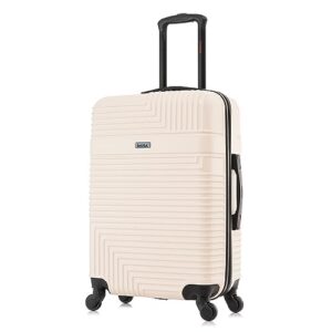 InUSA RESILIENCE Luggage with Spinner Wheels | Durable Lightweight Hardside Spacious Travel Bag with Handle and Trolley | 24-Inch Medium Checked Luggage | Sand