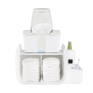 Ubbi Tabletop Diaper Caddy, Diaper Storage, Caddy Organizer, White