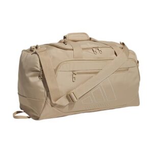 adidas Defender 5 Duffel Bag for Sports, Gym and Travel, Warm Sandstone Beige/Wonder Alumina Grey, OSFA