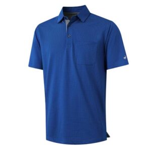 Rouen Mens Golf Shirt Dry Fit Short Sleeve Casual Performance Lightweight Collared Pocket Polo Shirts for Men Cobalt