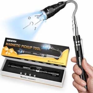 DODOWIN Magnetic Pickup Tool with LED Light, Telescoping Magnet Tool for Men, Fathers Day Gifts for Dad Husband, Cool Gadgets for Men, Handy Tool Gifts for Him