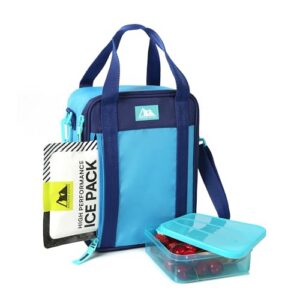 Arctic Zone Urban Kids Lunch Box Combo with Ice Pack and Strap, True Blue