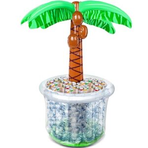 JOYIN 60" Inflatable Palm Tree Cooler, Beach Theme Decor, Pool Party Decorations, Luau Hawaiian Birthday Party Supplies, Ocean Jungle Tropical Themed Summer Outdoor Drink Cooler