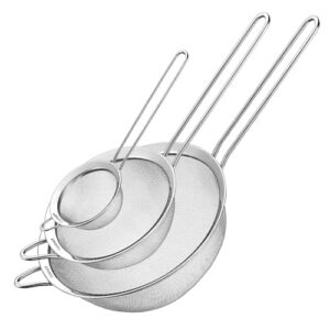 Cuisinart, Mesh Strainers, Stainless Steel Mesh Strainers for Kitchen, Fine Mesh Kitchen Strainer Set for Sifting, Straining and Cooking, Ctg-00-3Ms, 3 Count