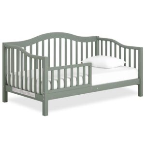 Dream On Me Austin Toddler Day Bed with Rails in Meadow Green, Low to Floor Toddler Day Bed, Greenguard Gold & Baby Safety Alliance Certified, Non-Toxic Finishes, Side Safety Guard Rail