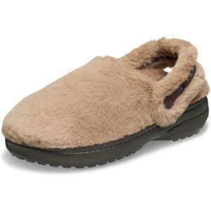Crocs Unisex-Adult Classic Unfurgettable Clogs, Fuzzy Slippers, Milk Chocolate, 8 Women/6 Men