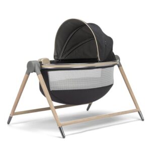 Maxi-Cosi Sibia Bassinet, CryAssist AI Cry Translation, Cozy Mattress Pad, Machine-Washable Cover, Built-in Bluetooth Speaker, Onyx Heritage, Smart Bassinet for Baby