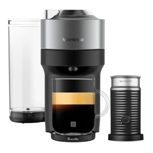 Nespresso Vertuo Pop+ Deluxe Coffee and Espresso Maker by Breville with Milk Frother, Titan