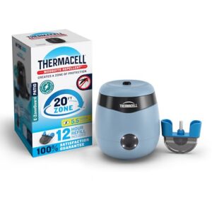 Thermacell E-ZoneGuard Patio Rechargeable Mosquito Repeller with 20-Foot Zone of Scientifically Proven Outdoor Protection; 5.5-Hr Battery; 12-Hr Refill; Bug Spray Alternative; DEET-Free; Blue