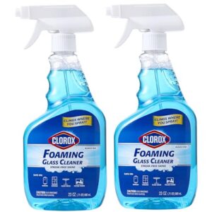 Clorox Foaming Glass Cleaner Trigger Spray, Fresh Scent, 23 Oz, 2-Pack