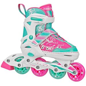 Roller Derby ION 7.2 Girl's Adjustable Inline Skates White/Mint/Pink Size Small (11-1)