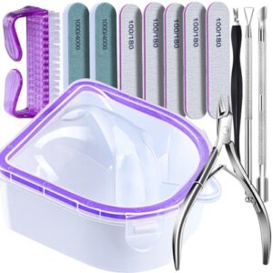FANDAMEI Nail Soaking Bowl, Nail Soak Off Bowl, Dip Powder Remover Tools, Nail Remover Bowl, Manicure Bowls Nail Soaking, Cuticle Kit