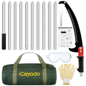 Pole Saws for Tree Trimming, Lightweight Manual Stainless Steel Extension High Pole Pruning Pole Saw for Tree Trimming Branches at Forestry Yard Garden Patio