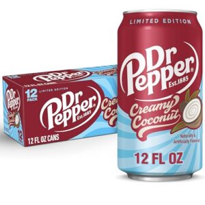 Dr Pepper Creamy Coconut Soda, 12 fl oz cans, 12 Pack