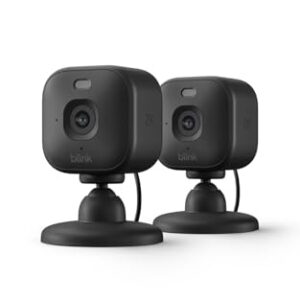 Blink Mini 2K+ (newest model) – Plug-in Home & Pet Indoor Security Camera with 2K video resolution, night vision, enhanced audio, motion detection – 2 cameras (Black)