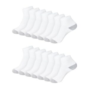 Hanes Womens Value Pack, Ankle Soft Moisture-wicking Socks, Available In 10 And 14-packs, White - 14 Pack, 5-9 US