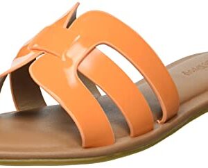 The Drop Women's Monika Flat H-Band Slide Sandal, Carrot Orange, 8