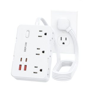 DEPOW 3 FT Power Strip Surge Protector with 6 Outlets 4 USB Ports (2 USB C)