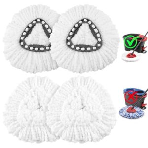 4 Pack Mop Head Replacement，Spin Mop Replacement Head for O Cedar Mop 100% Micro Fiber Mop for Cleaning Machine Washable and Easy to Replace