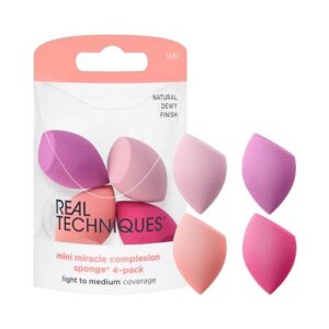 Real Techniques Mini Miracle Complexion Sponge, Mini Makeup Sponge 4 Pack