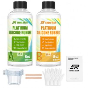 SHORE RESIN Platinum Silicone Mold Making Kit 16 oz, 15A, 1:1 Self-Degas