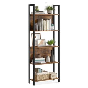 VASAGLE 5 Tier Bookshelf, Free Standing Bookcase Storage Organizer