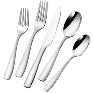 40 Piece Silverware Set for 8 Stainless Steel, 18/10 Heavy Flatware Set