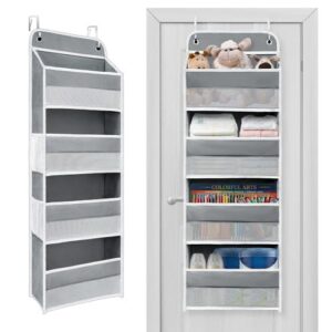 Over The Door Organizer 4 Shelves & 4 Side Pockets, Large Storage Rack