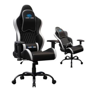 CharmWaveS Big & Tall Gaming Chair – Ergonomic High Back Gamer Chair with Adjustable Arms, Reclining Backrest & Lumbar Support – Comfortable PU Leather Chair for Adults, Office, PC Gaming