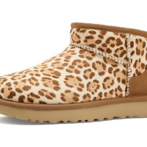 UGG Women's Classic Ultra Mini Plains Boot, Felicity Leopard Jasmine, 9