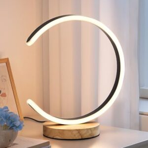 EDISHINE LED Table Lamps for Living Room, C-Shaped Modern Bedside Lamp