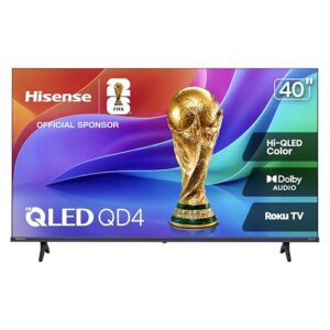 Hisense 40-Inch Class QD4SR Series Hi-QLED FHD Smart Roku TV (40QD4SR, 2026 Model) – Hi-QLED Color, Dolby Audio, Compatible with Alexa, Full Array LED, Slim Bezel Design
