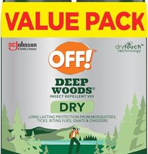 OFF! Deep Woods Insect Repellent Aerosol, Dry, Non-Greasy Formula, Bug Spray with Long Lasting Protection from Mosquitoes and Ticks, 4 Oz, (Pack of 2)