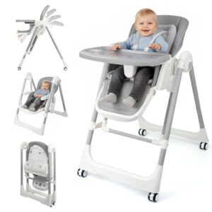 Foldable High Chairs for Babies and Toddlers Convert to Baby Rocker