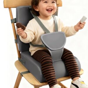 Booster Seat for Kitchen Chair, Adjustable Harness and Backrest