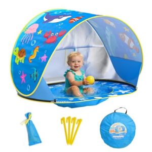 AZDYJL Baby Beach Tent with Pool,UV Protection Portable Outdoor Tent