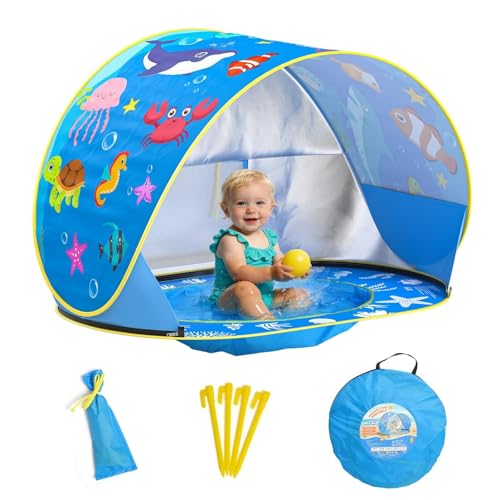 AZDYJL Baby Beach Tent with Pool,UV Protection Portable Outdoor Tent