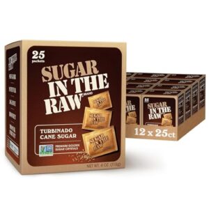 Sugar In The Raw, Turbinado Cane Sugar Packets, 25 Ct Box, 12 Pack
