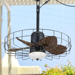 Linher 23-Inch Wet-Rated Outdoor Gazebo Fan with Light and Remote