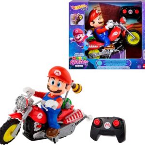Hot Wheels Mario Wheelie Motocross RC, Remote-Controlled Battery-Powered Vehicle