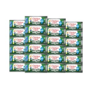 Chicken of the Sea Wild Caught Chunk Light Tuna, 5 Ounce Cans, 24-Count – High Protein 100% Classic Chunk Tuna in Water – Delicious, Easy, Nutritious Ready to Eat Meals