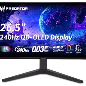 Acer Predator 26.5in QHD 2560x1440 QD-OLED 240Hz Gaming Monitor X27U W1