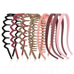CAVETEE 8 Pack Fashionable Hair Headbands, Stylish Zig zag & Classic Designs Sunglasses No Pressure Headbands for Women and Girls, Comfortable Non-Slip Hair Accessories