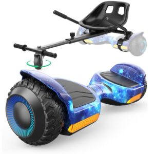 Gyroor G13 Hoverboard with K1 Seat Attachment 6.5" All-Terrain Galaxy Blue