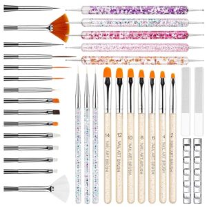 MYR 34Pcs Nail Art Brushes Set includes a Complete Set of Nail Art Tools